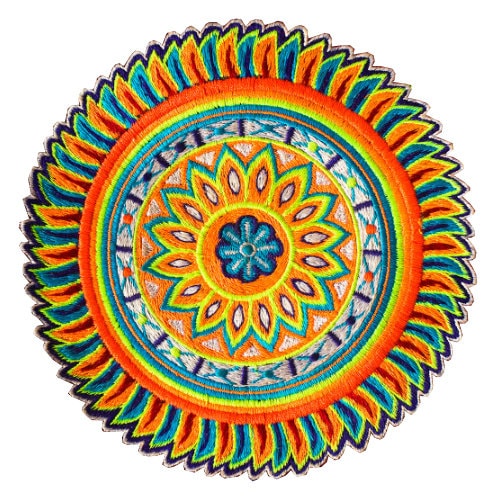 Shaman Eagles Huichol Peyote Artwork mescaline indigene art magic cactus psychedelic embroidery art