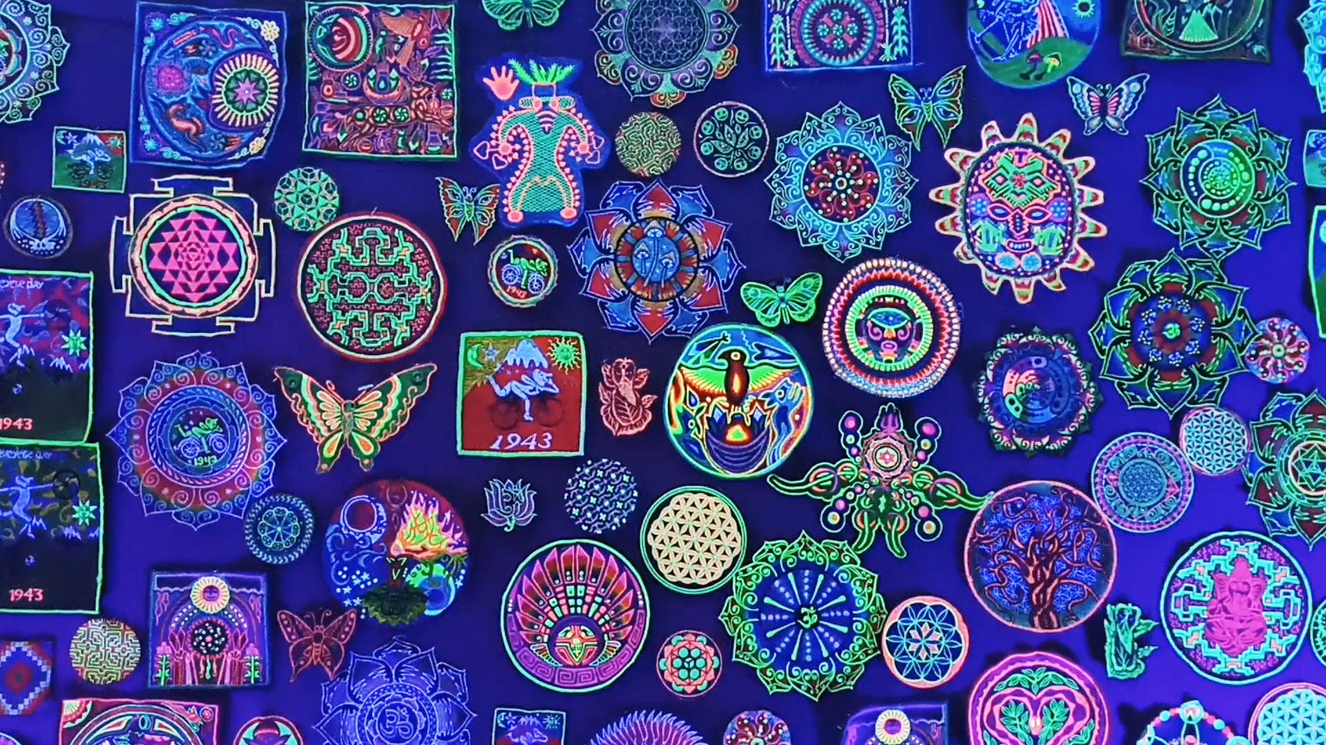 Rainbow Mushroom Mandala Patch Psychedelic Psilocybin Shroom Yantra embroidery