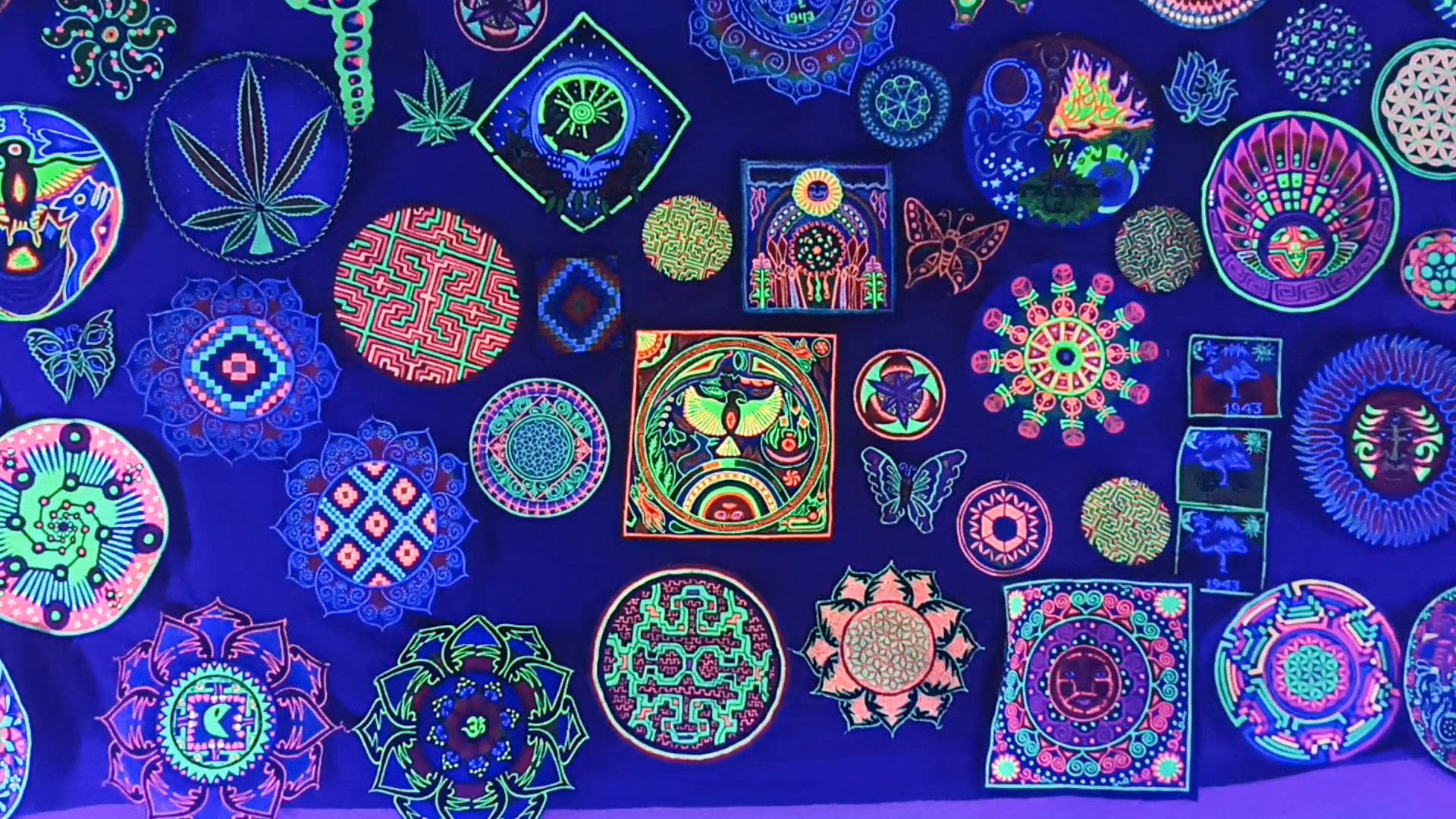 Ayahuasca Patch Visionary DMT Song Artwork Icaro Psychedelic Shipibo Conibo Embroidery Woven Songs of the Amazon Blacklight Glowing Art