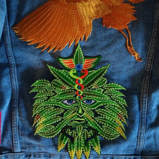Medical Marihuana Spirit Patch Cannabis embroidery patch 7.5 inch