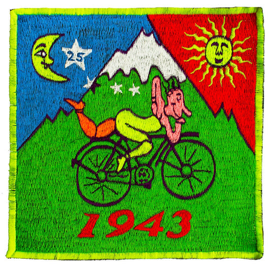 Psychedelic Bicycle Day Albert Hofmann LSD embroidery Patch Hippie Timothy Leary Consciousness expansion Psytrance Goatrance Therapy Healing