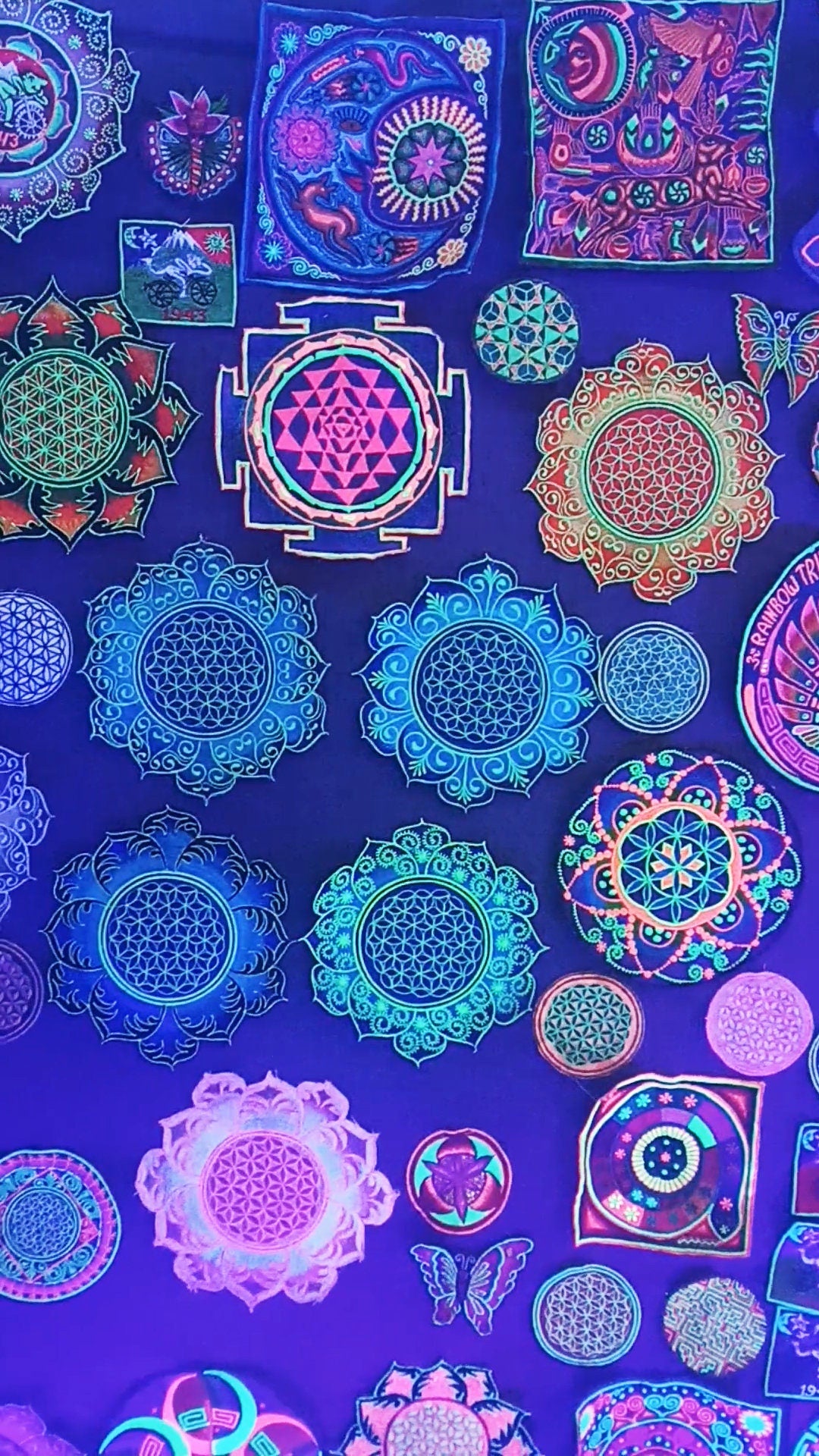 celtic Flower of Life red mandala holy geometry patch sacred art