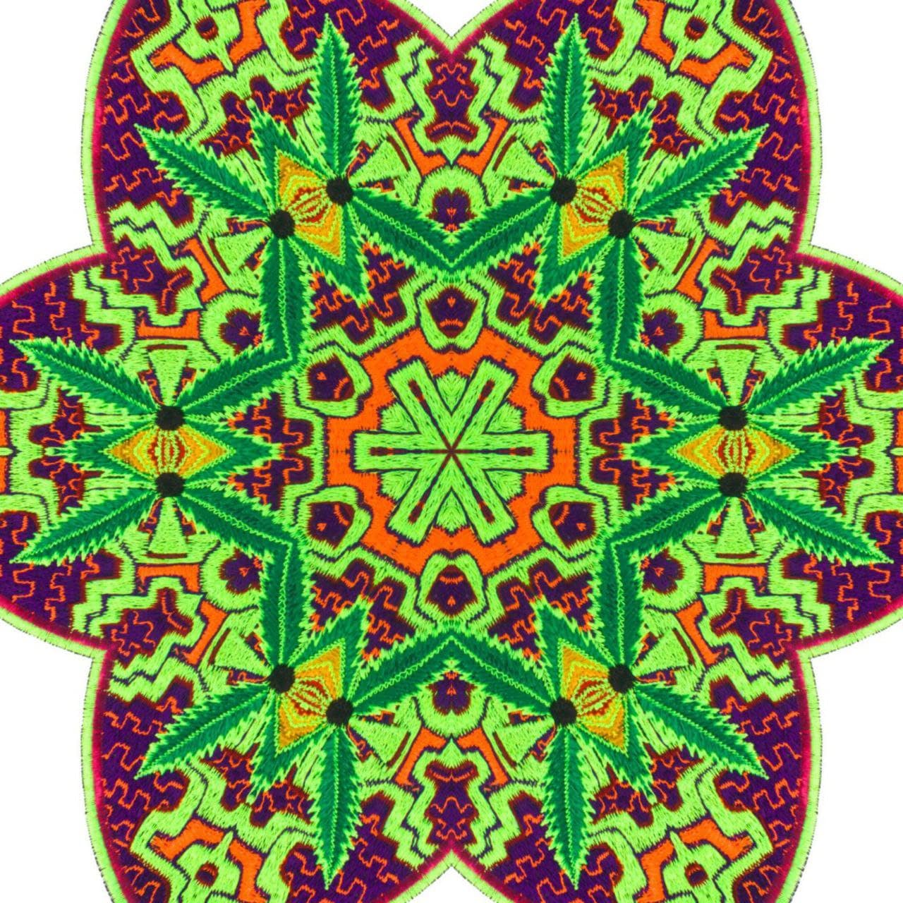 Santa Maria Ayahuasca Patch Marihuana Cannabis handmade embroidery 7.5 inch