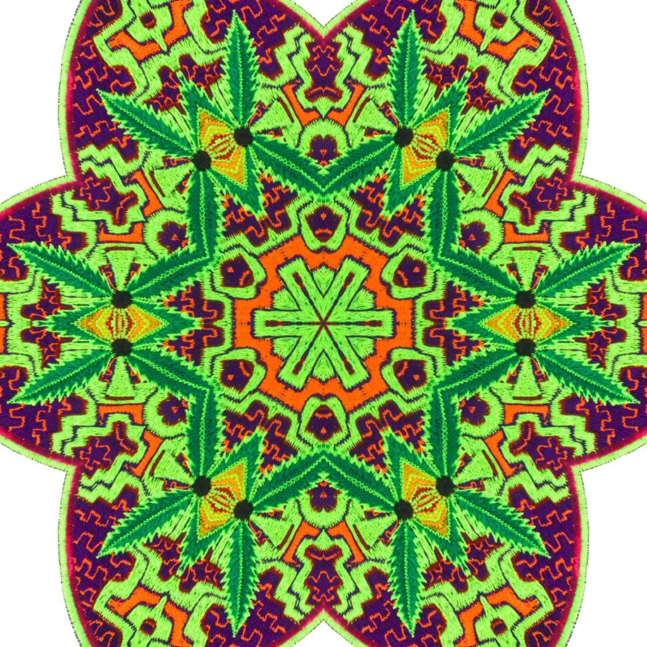 Santa Maria Ayahuasca Patch Marihuana Cannabis handmade embroidery 7.5 inch