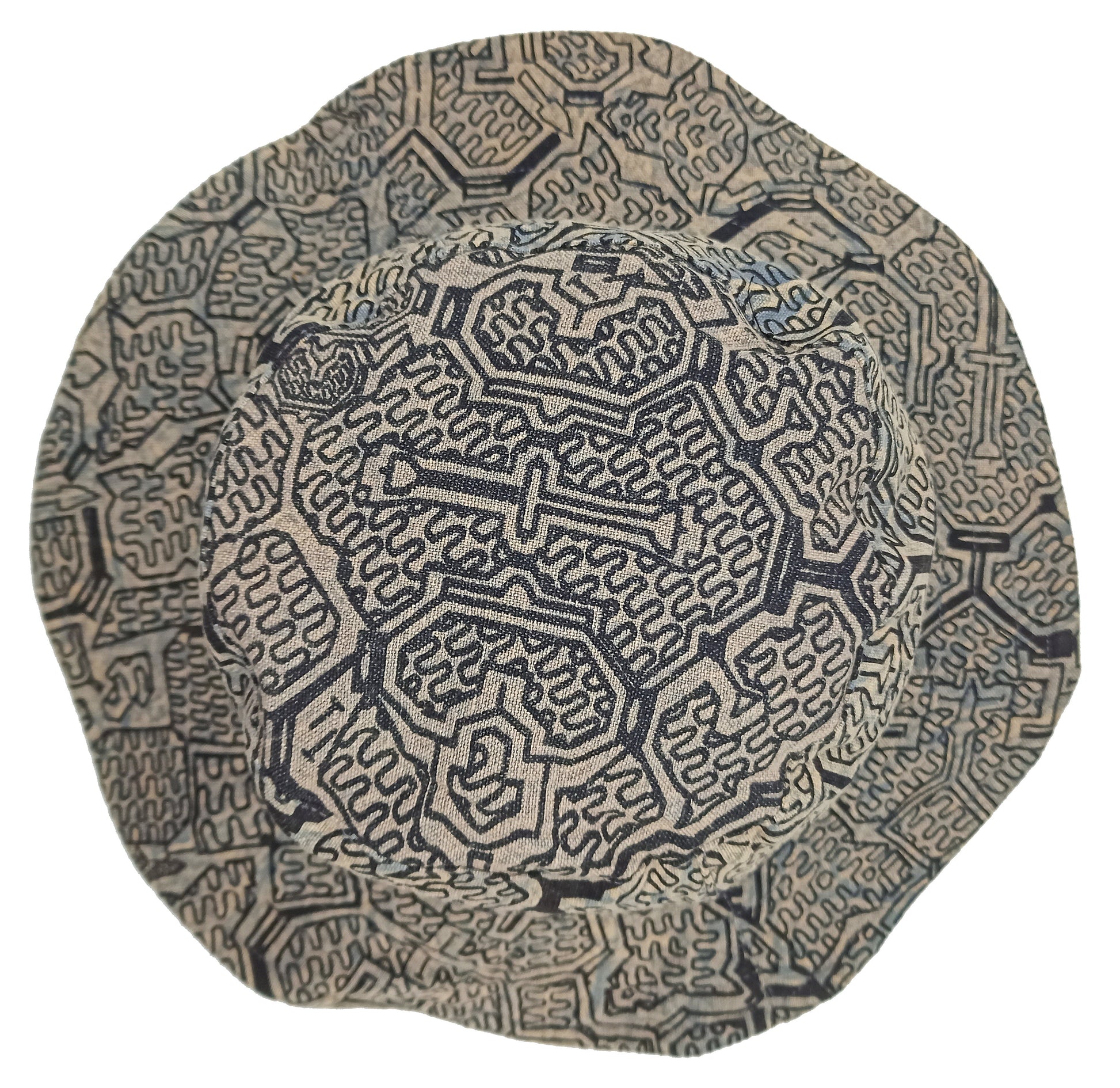 Gray Ayahuasca Hat Shipibo Conibo Patterns with secret inside pocket light and comfortable sunshine protection DMT psychedelic gear Cap