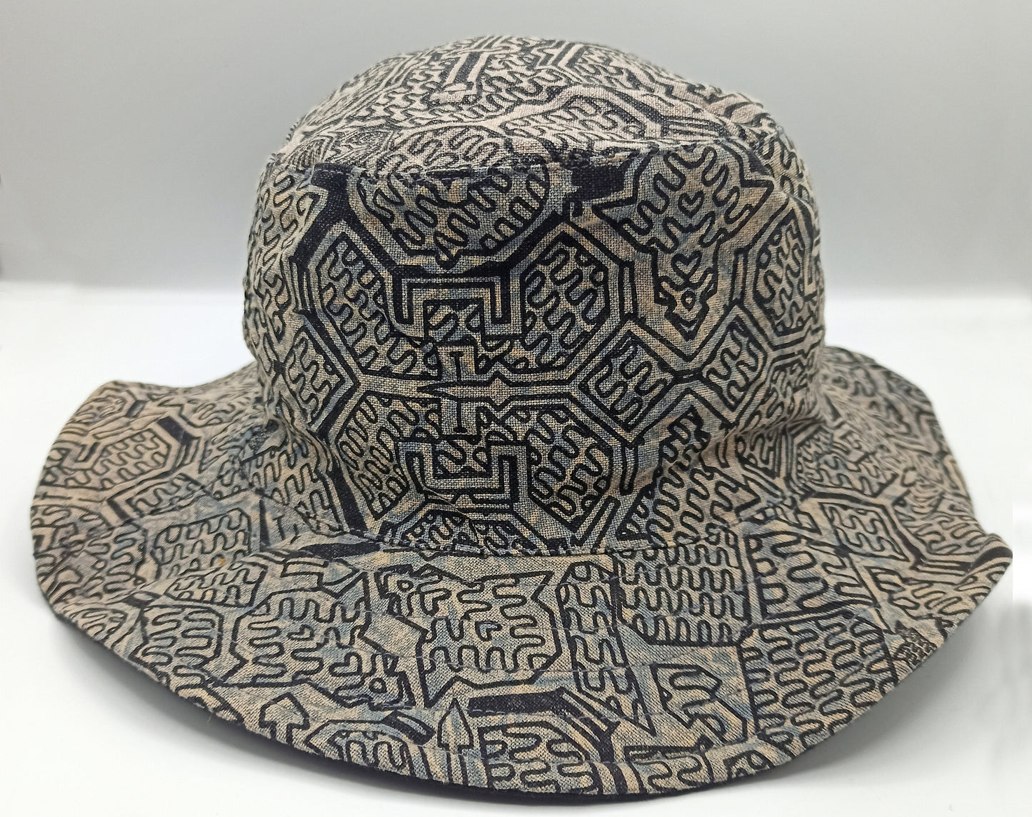 Gray Ayahuasca Hat Shipibo Conibo Patterns with secret inside pocket light and comfortable sunshine protection DMT psychedelic gear Cap