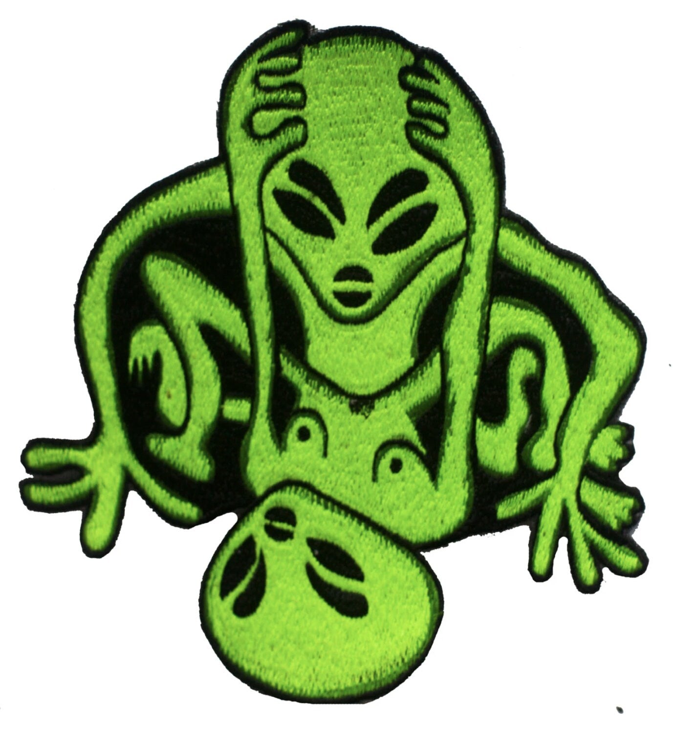 Alien Love UV Purple Fisher Hat blacklight glowing with embroidery patch psychedelic trance goatrance hippie fisherhat Funny Goa Gear