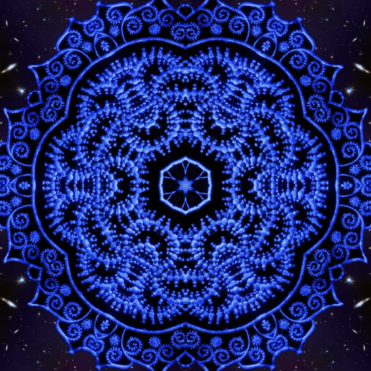 Crop Circle Patch Milk Hill Rainbow Fractal Mandala blacklight glowing patch infinite Beauty Extraterrestrial Art Sacred Geometry Goa Trance