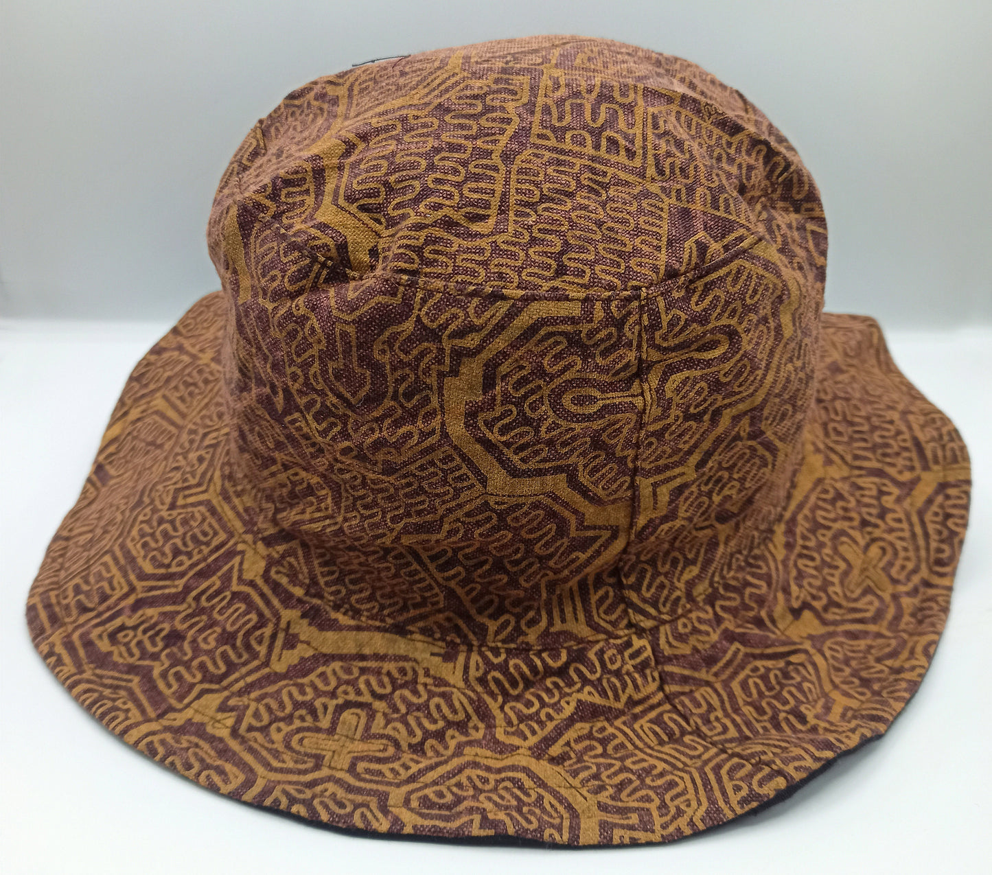 Brown Ayahuasca Hat Shipibo Conibo Patterns with secret inside pocket light and comfortable sunshine protection DMT psychedelic gear Cap