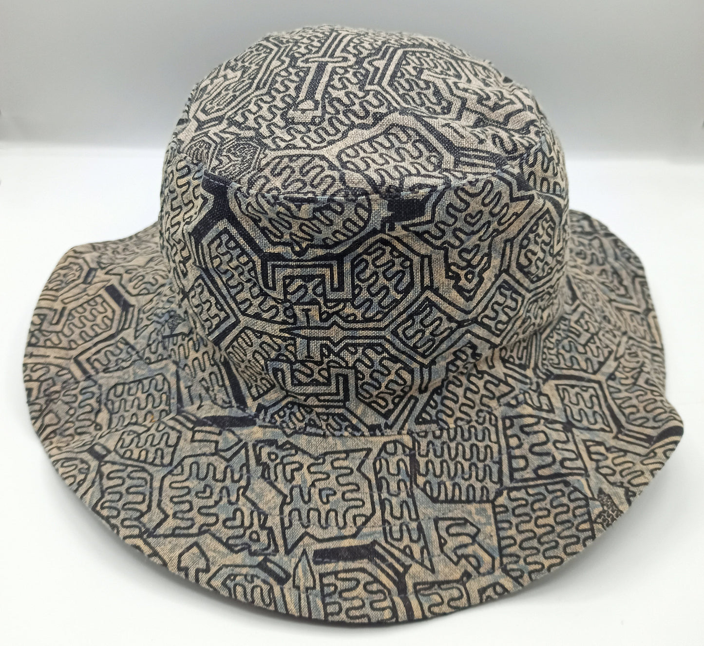 Gray Ayahuasca Hat Shipibo Conibo Patterns with secret inside pocket light and comfortable sunshine protection DMT psychedelic gear Cap