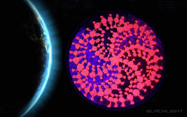 milk hill crop circle patch - alien art - blacklight - fractal - mystery