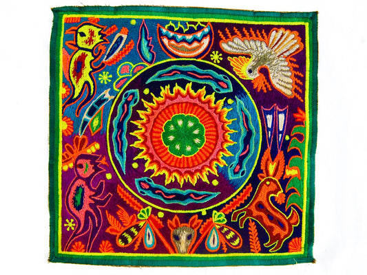 Huichol Mandala Patch Peyote Deer Spirit Shaman