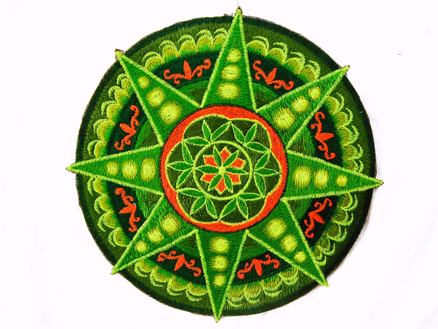 Seed of Life green star holy geometry patch sacred art