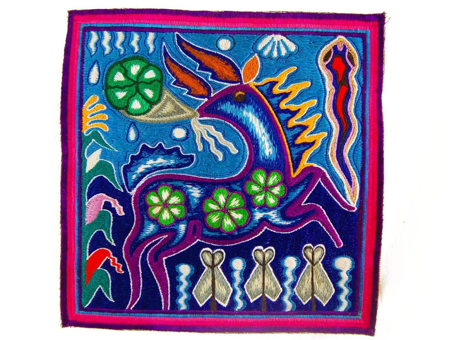 Huichol Deer Artwork Spirit of Peyote Hikuri