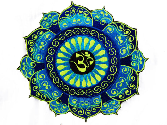 Blue Aum celtic mandala patch