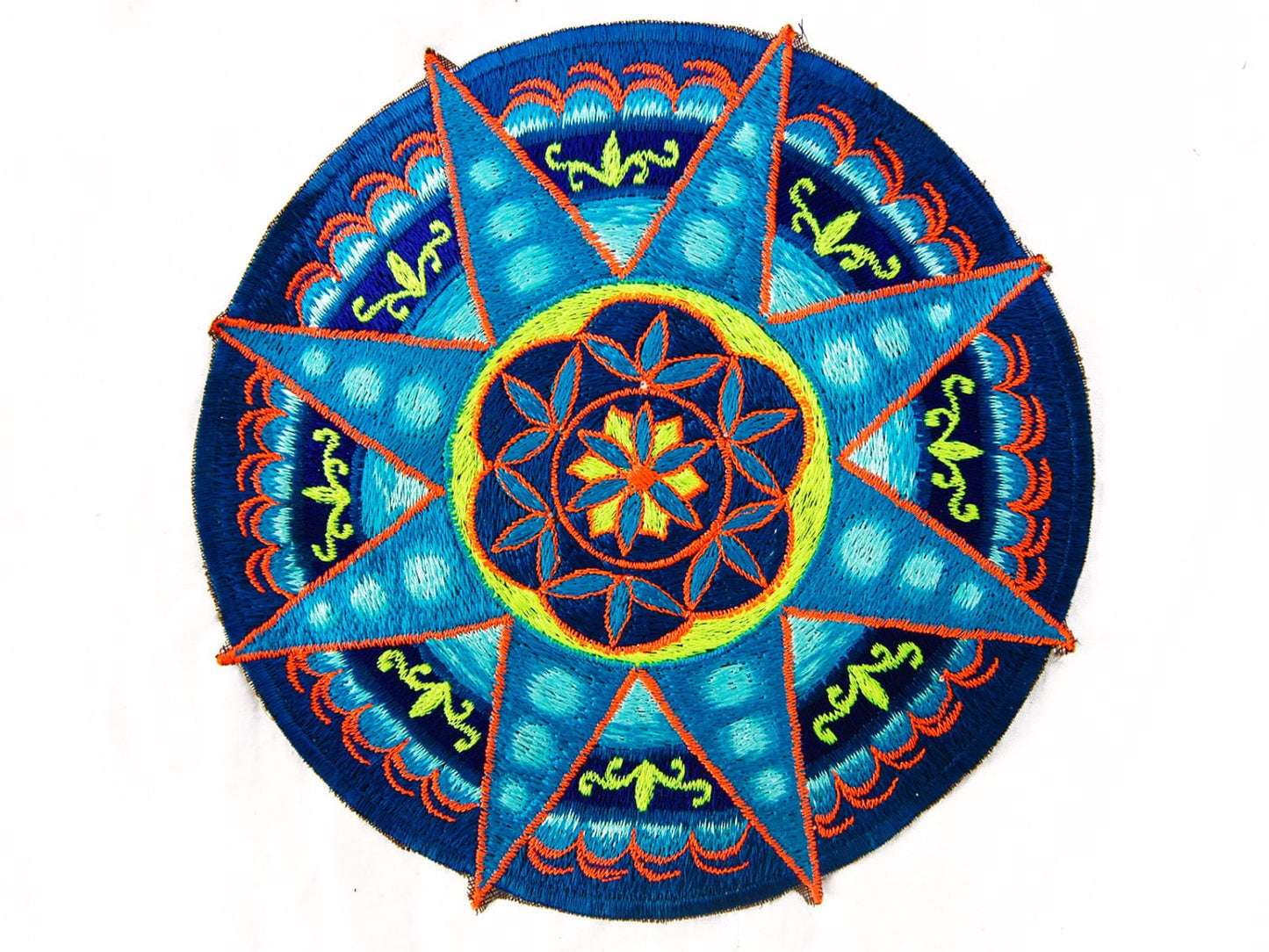 Seed of Life blue star holy geometry patch sacred art