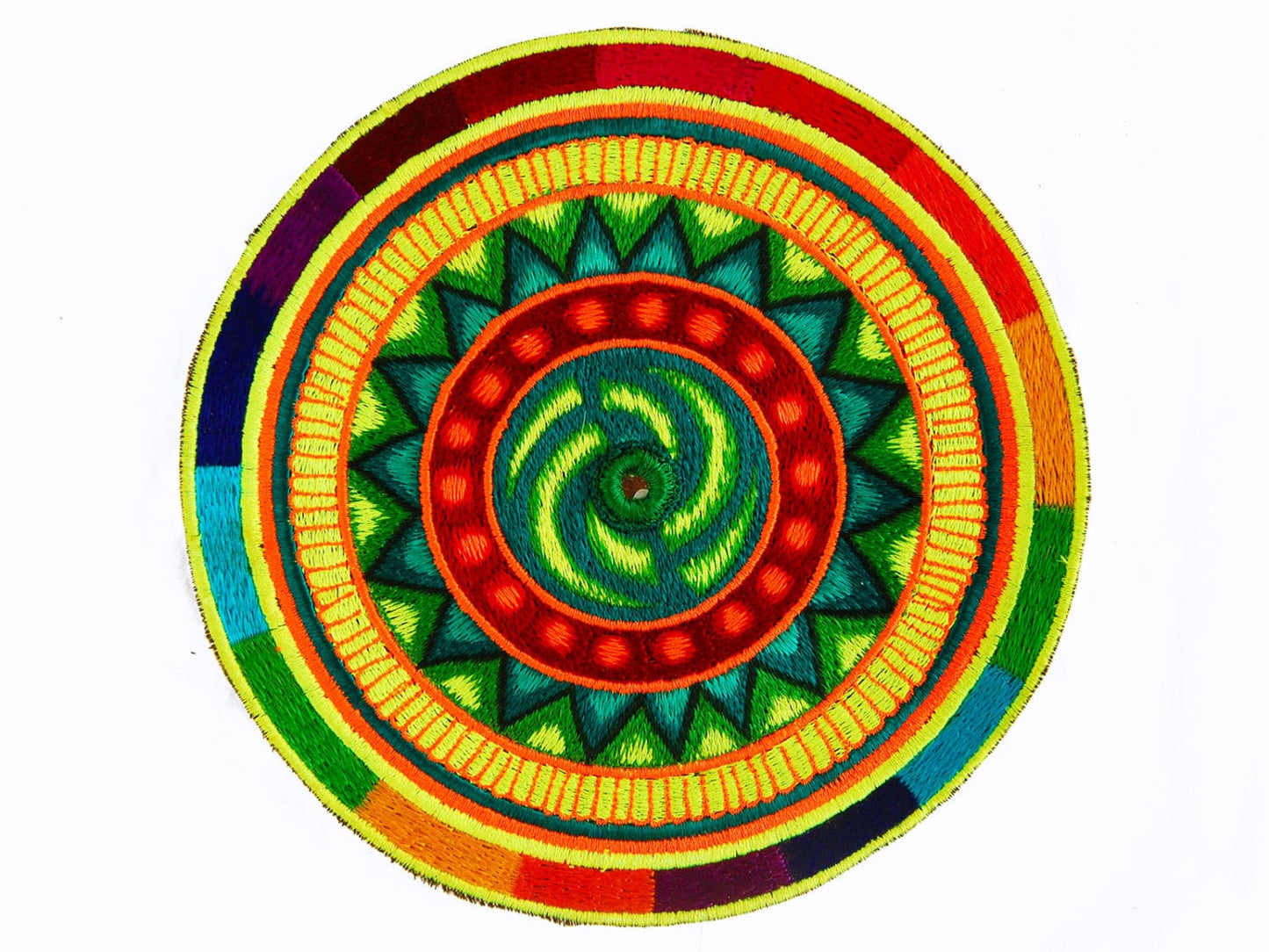 Spiral Mandala Huichol Artwork Patch