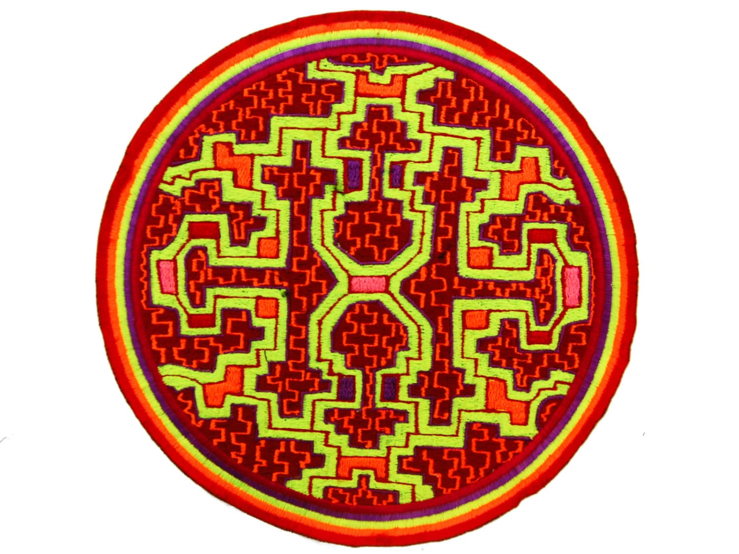 Ayahuasca Patch Visionary DMT Song Artwork Icaro Psychedelic Shipibo Conibo Embroidery Woven Songs of the Amazon Blacklight Glowing Art