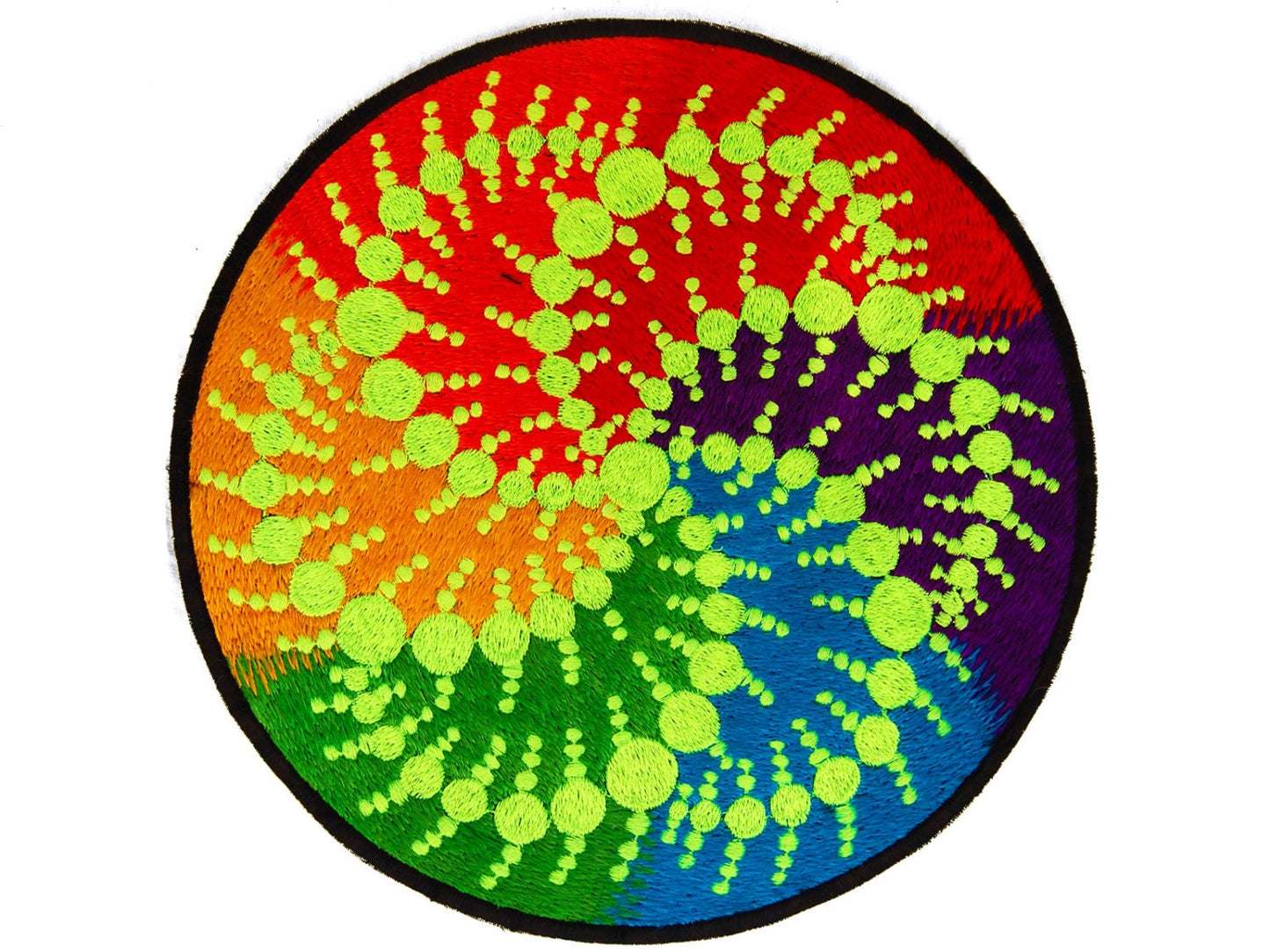 Milk Hill blacklight crop circle rainbow fractal art patch