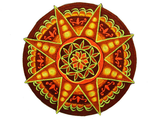 Goldbrown Seed of Life star holy geometry patch sacred art