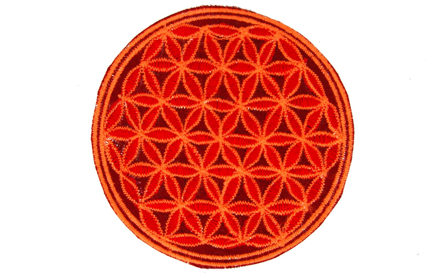 red flower of life patch medium size