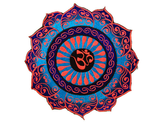 Pink blue AUM celtic mandala patch