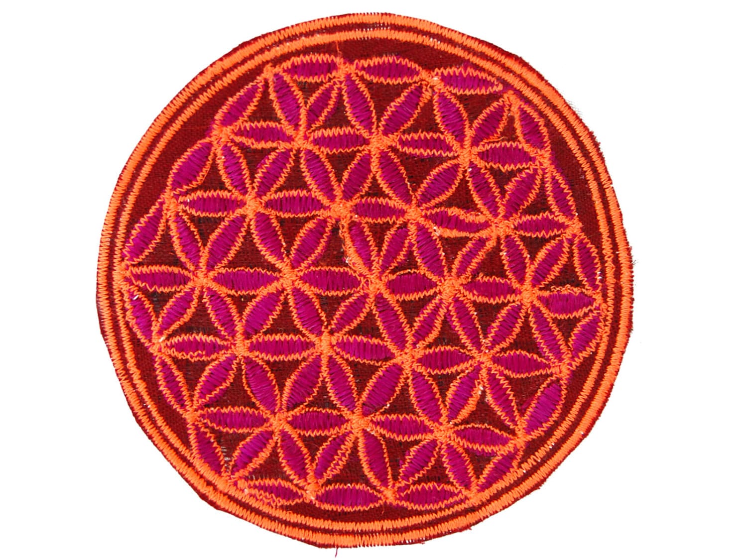 pink flower of life patch medium size