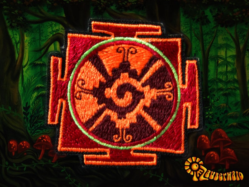 Red Hunab Ku Small Patch Center of the Galaxy Sacred Geometry Maya