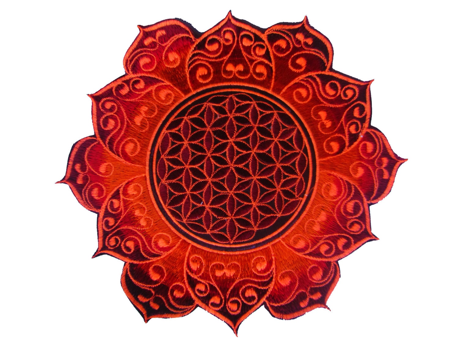 Flower of Life deepred celtic mandala holy geometry psy patch sacred information goa beautiful