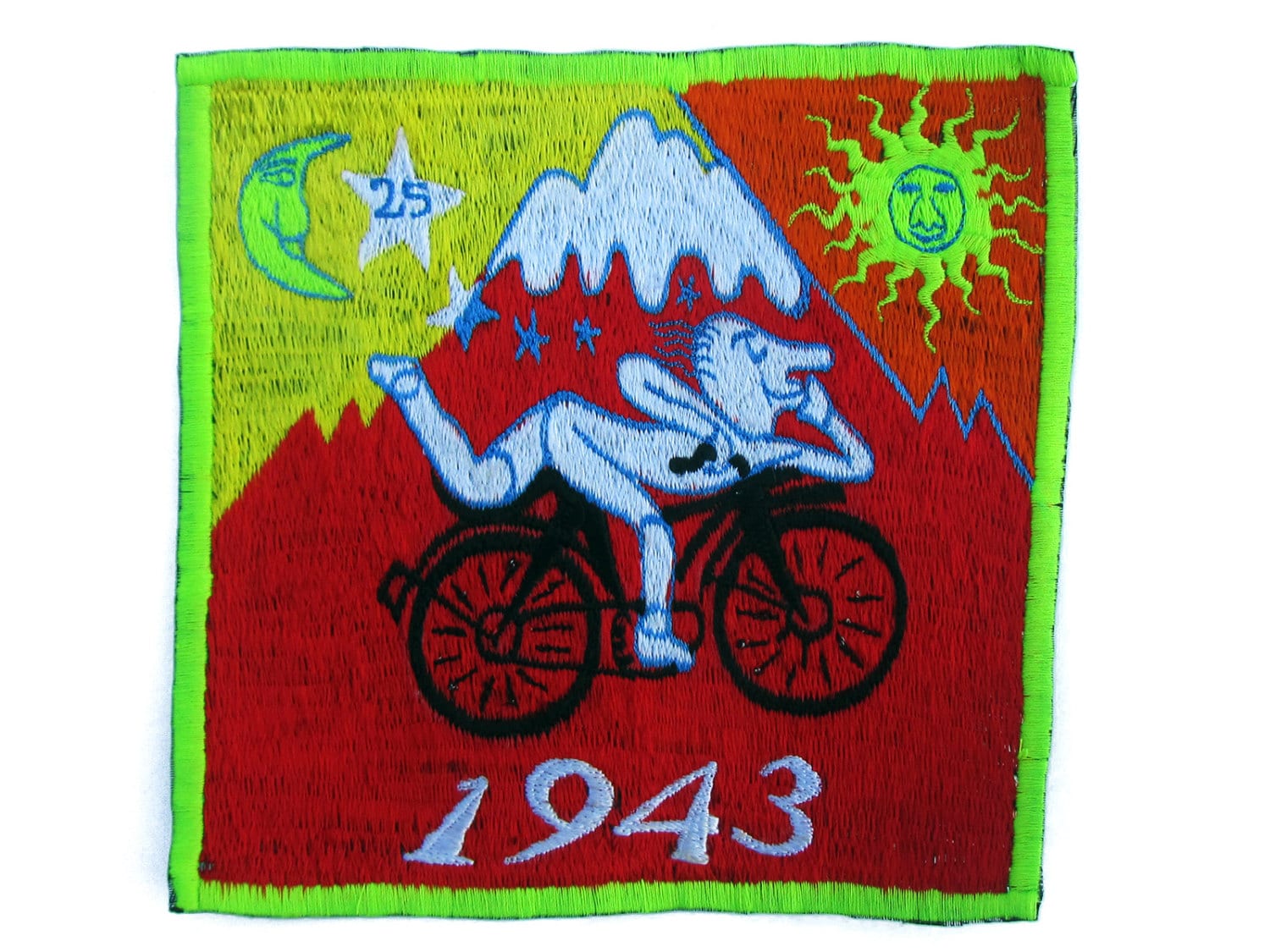 Red Bicycle Day Albert Hofmann 1943 LSD Cult Patch Burning Man Psychedelic Acid Trip Hippie Drug Visionary Divine Healing Medicine