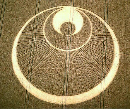The Sunrise Angel crop circle mandala rainbow fractal ufo mystery sacred geometry protection spirit blacklight glowing psychedelic art