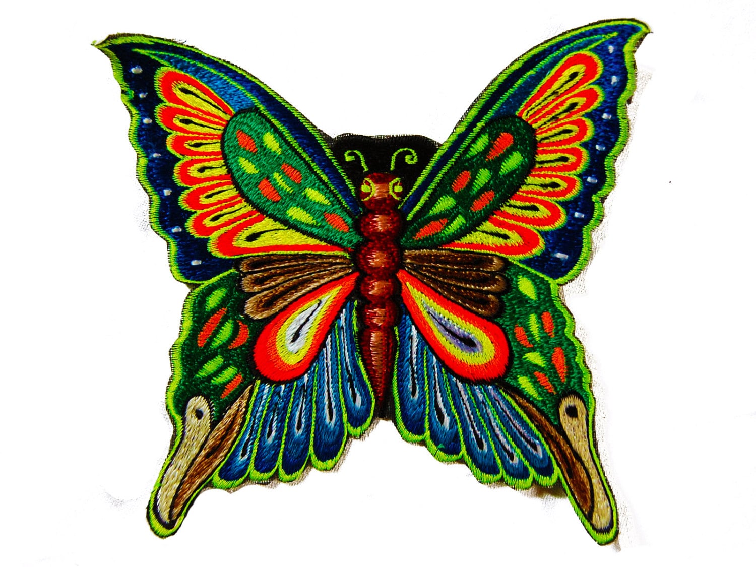 beautiful butterfly patch medium size blacklight active goa hippie