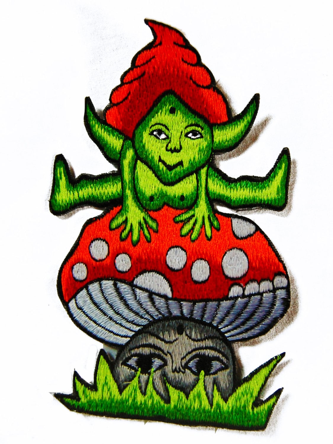 mushroom friend patch medium size blacklight active psilocybin cobold