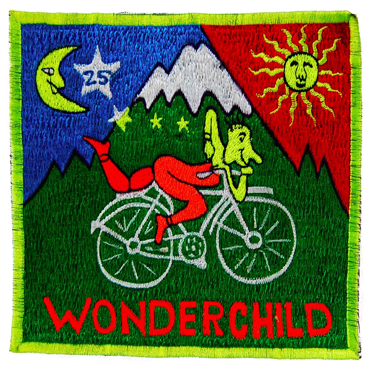 Wonderchild LSD T-Shirt Hofmann Bicycle Day blacklight handmade embroidery no print goa t-shirt Timothy Leary vintage LSD25 discovery art