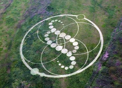DNA healing crop circle patch flower of life blacklight rainbow mandala shipibo conibo Ayahuasca pattern