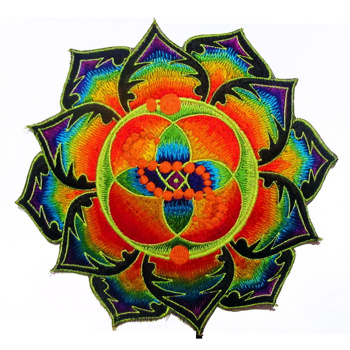DNA healing crop circle patch flower of life blacklight rainbow mandala