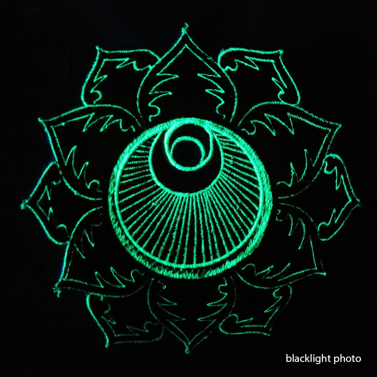 The Angel crop circle T-Shirt rainbow mandala blacklight handmade embroidery no print goa t-shirt