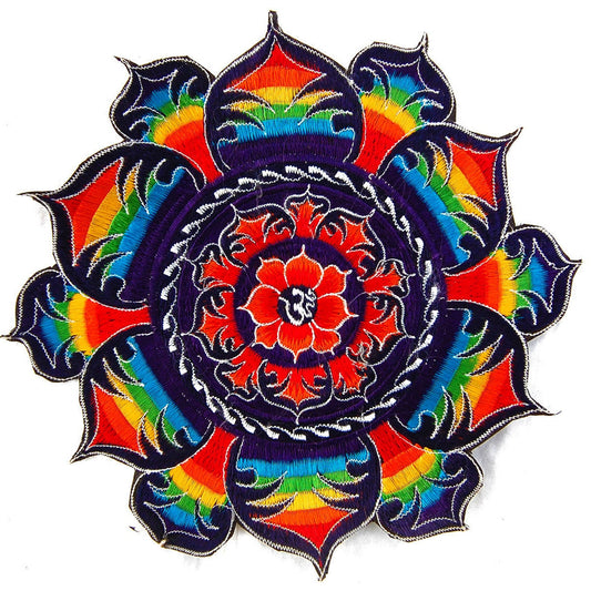 Rainbow purple Aum Mandala Patch