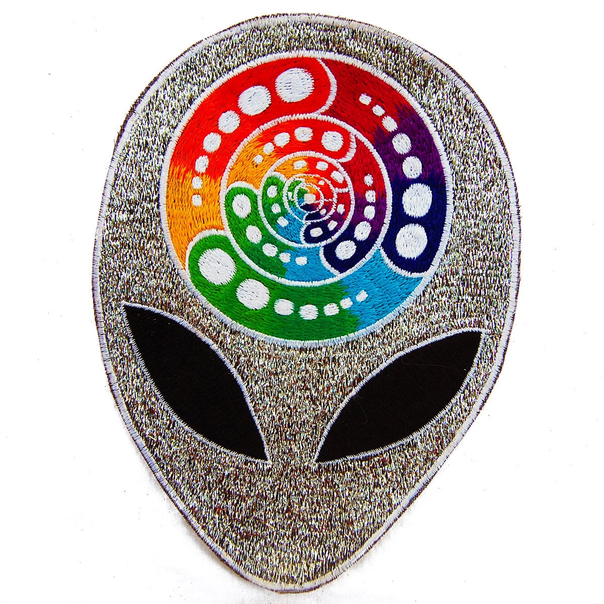 Alien Attributes crop circle T-Shirt blacklight handmade embroidery no print goa t-shirt