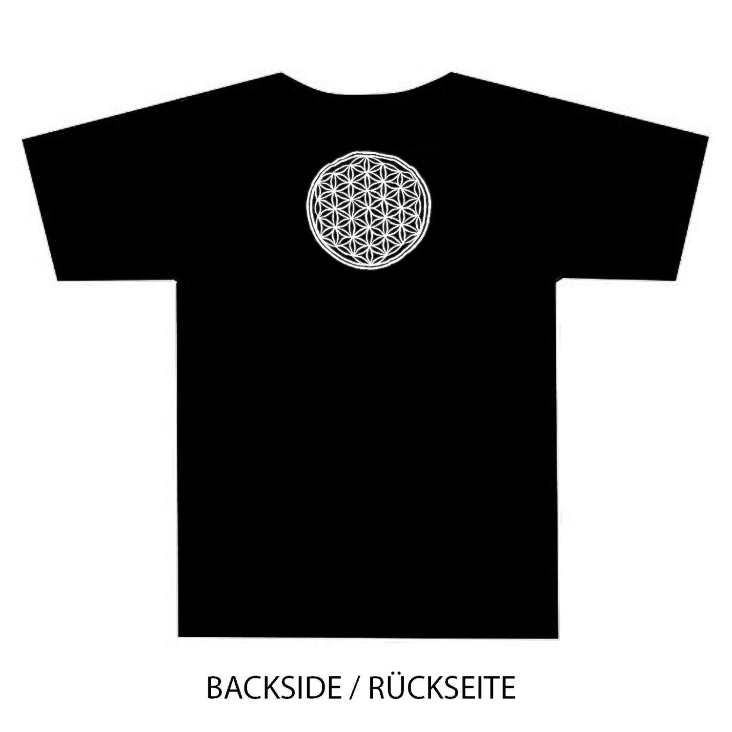 Alien Attributes crop circle T-Shirt blacklight handmade embroidery no print goa t-shirt