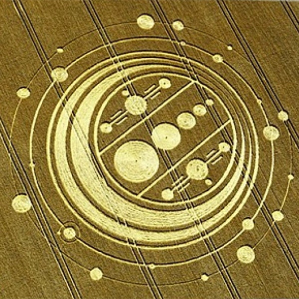 Galactic Starsign crop circle T-Shirt blacklight handmade embroidery no print goa t-shirt