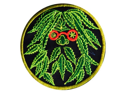 ganja man patch small size weed hemp face