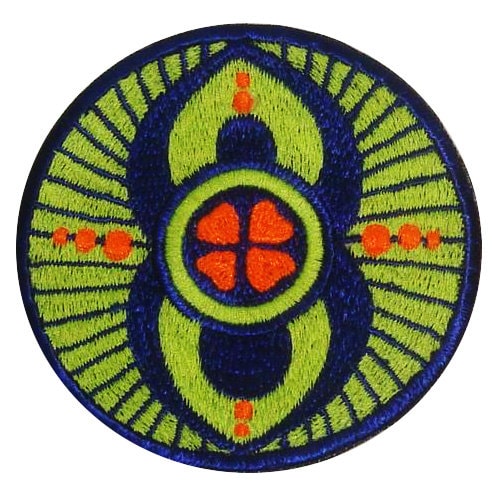 good luck crop circle patch - alien art - blacklight - glowing colours