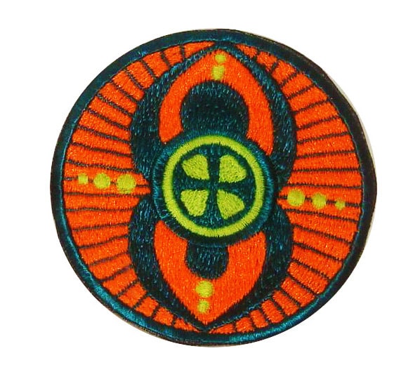 good luck crop circle patch - alien art - blacklight - glowing colours