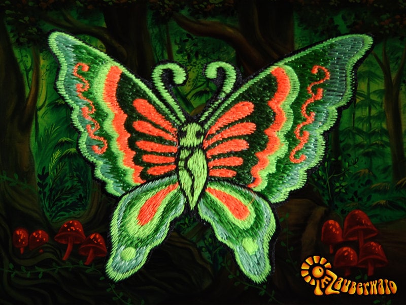 green orange butterfly patch small size beautiful