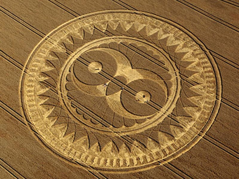 wise owl crop circle patch - alien art - blacklight - fractal flower - mystery UV glowing extraterrestrial mystery embroidery