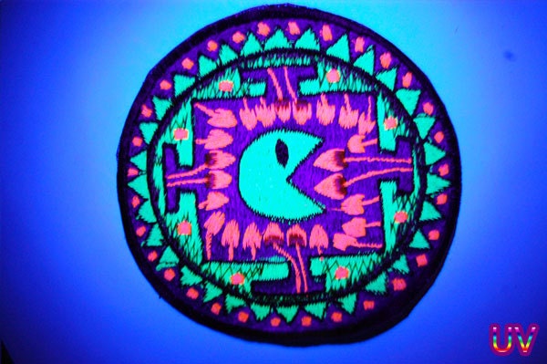 mushroom pac man cubensis patch small size psilocybin eater cult design