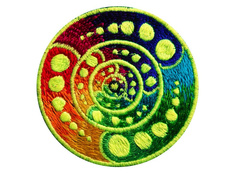 attributes crop circle medium patch - alien art - blacklight - glowing colours - free energy machine design