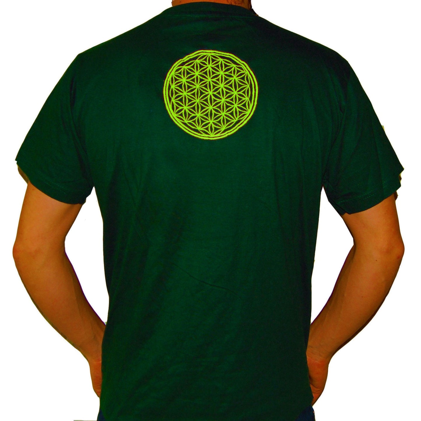 Flower of Life DNA Healing T-Shirt - sacred healing geometry crop circle handmade embroidery no print