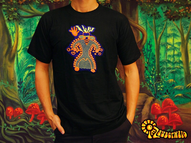 Tassili Mushroom Shaman T-Shirt allseeing psilo eye psychedelic no print goa t-shirt